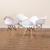 Baxton Studio Galen ModernWhite Finished Polypropylene Plastic and Oak Brown Finished Wood Dining Chair Set (4PC) 192-4PC-12034-ZORO